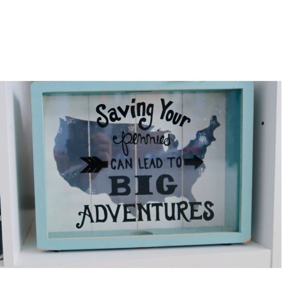 Young's 16060 11.75" x 2.5" x 10.75" Wood Saving Your Pennies Bank Home decor